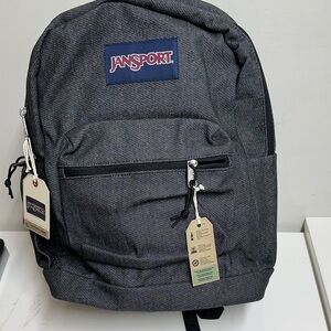 Jansport Black Denim Cross Town Plus remix Everyday Backpack